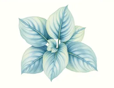 AI-generated watercolor illustration of Hosta 'Ming Dynasty' (not a photograph)