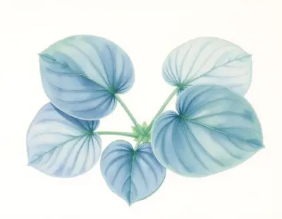 AI-generated watercolor illustration of Hosta 'Minimoon' (not a photograph)