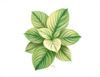 AI-generated watercolor illustration of Hosta 'Minnesota Nice' (not a photograph)
