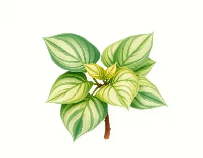 AI-generated watercolor illustration of Hosta 'Minnie Klopping' (not a photograph)