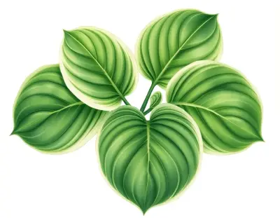 AI-generated watercolor illustration of Hosta 'Minuet' (not a photograph)