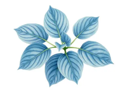 AI-generated watercolor illustration of Hosta 'Mississippi Mist' (not a photograph)