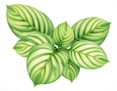 AI-generated watercolor illustration of Hosta 'Misty Dawn' (not a photograph)
