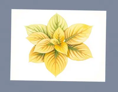 AI-generated watercolor illustration of Hosta 'Molly' (not a photograph)