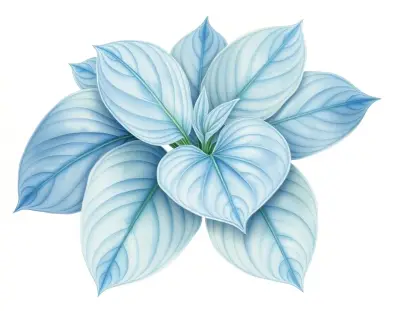 AI-generated watercolor illustration of Hosta 'Mom's Girl' (not a photograph)