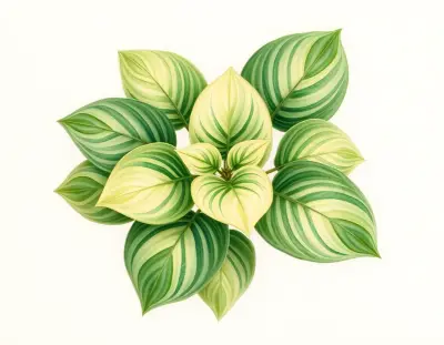 AI-generated watercolor illustration of Hosta 'Monster Ears' (not a photograph)