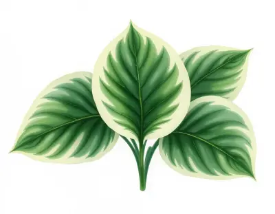AI-generated watercolor illustration of Hosta 'Moon Dance' (not a photograph)