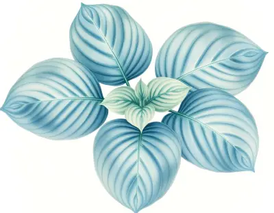 AI-generated watercolor illustration of Hosta 'Moon Maiden' (not a photograph)