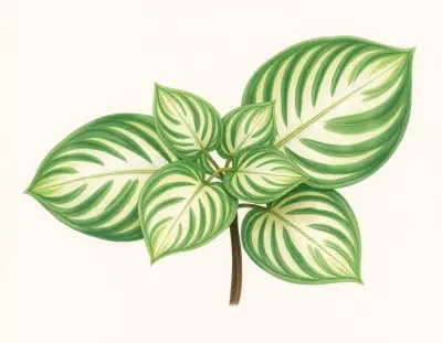 AI-generated watercolor illustration of Hosta 'Moongate Little Dipper' (not a photograph)