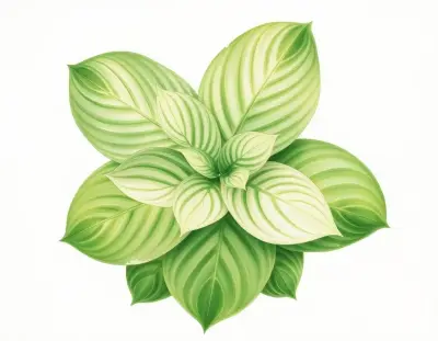 AI-generated watercolor illustration of Hosta 'Mosel' (not a photograph)