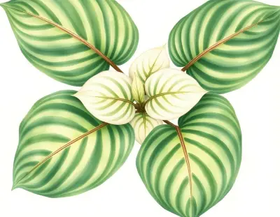 AI-generated watercolor illustration of Hosta 'Mossy Stone' (not a photograph)