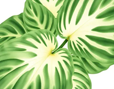 AI-generated watercolor illustration of Hosta 'Mount Fuji' (not a photograph)