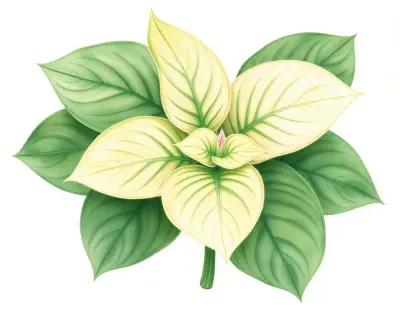 AI-generated watercolor illustration of Hosta 'Mount Royal' (not a photograph)