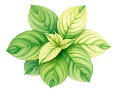 AI-generated watercolor illustration of Hosta 'Mountain King' (not a photograph)