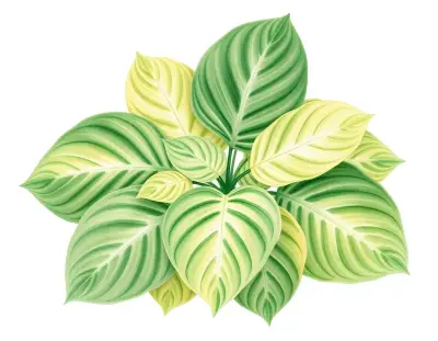 AI-generated watercolor illustration of Hosta 'Mountain Pride' (not a photograph)