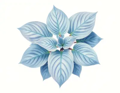 AI-generated watercolor illustration of Hosta 'Mouse Tracks' (not a photograph)