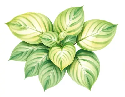 AI-generated watercolor illustration of Hosta 'Mr Big' (not a photograph)