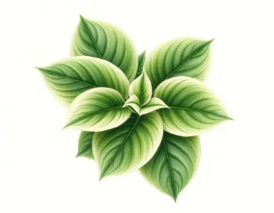 AI-generated watercolor illustration of Hosta 'Muffie' (not a photograph)