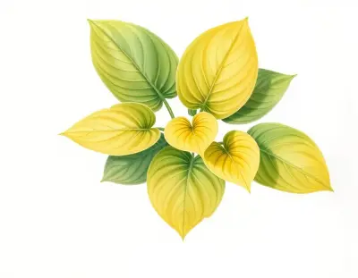 AI-generated watercolor illustration of Hosta 'Munchkin Fire' (not a photograph)