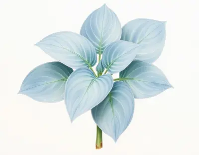 AI-generated watercolor illustration of Hosta 'Munchkin' (not a photograph)