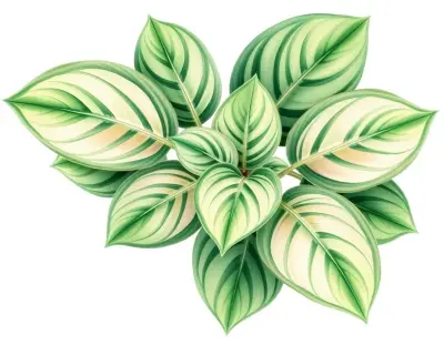 AI-generated watercolor illustration of Hosta 'Mustang Sally' (not a photograph)