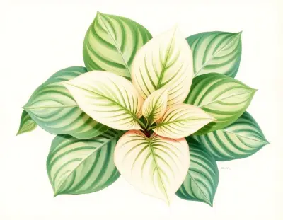 AI-generated watercolor illustration of Hosta 'Muted Moon' (not a photograph)