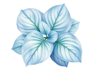 AI-generated watercolor illustration of Hosta 'My Julie' (not a photograph)