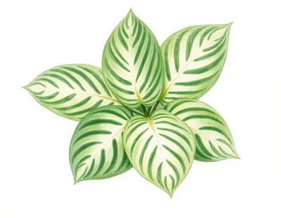 AI-generated watercolor illustration of Hosta 'My Man Mark' (not a photograph)