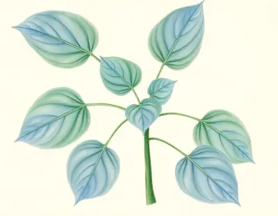 AI-generated watercolor illustration of Hosta 'My Marianne' (not a photograph)