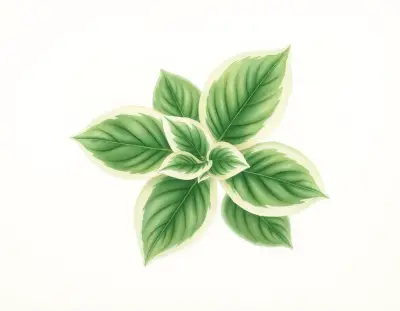 AI-generated watercolor illustration of Hosta 'My Old Flame' (not a photograph)