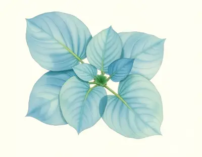 AI-generated watercolor illustration of Hosta 'Nancy Minks' (not a photograph)