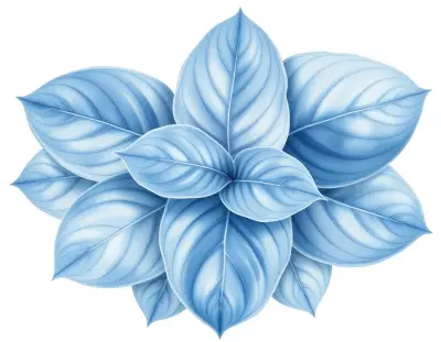 AI-generated watercolor illustration of Hosta 'Nate the Great' (not a photograph)