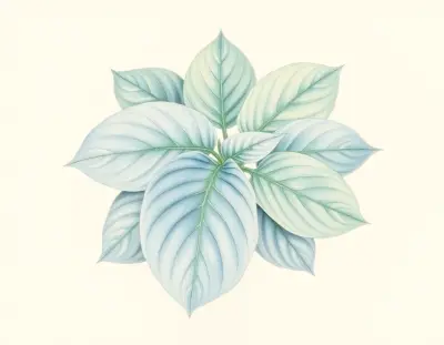 AI-generated watercolor illustration of Hosta 'Nathan Hale' (not a photograph)
