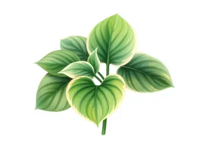 AI-generated watercolor illustration of Hosta 'National Treasure' (not a photograph)