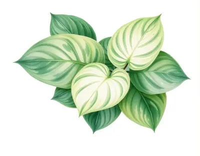 AI-generated watercolor illustration of Hosta 'National Velvet' (not a photograph)