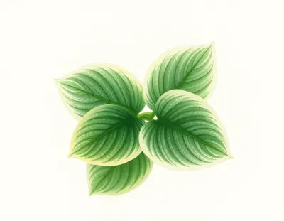 AI-generated watercolor illustration of Hosta 'Neat Splash Rim' (not a photograph)