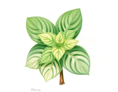 AI-generated watercolor illustration of Hosta 'Nellie Grey' (not a photograph)