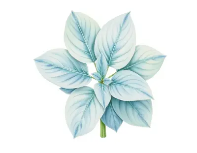 AI-generated watercolor illustration of Hosta 'Nello and Patrasche' (not a photograph)