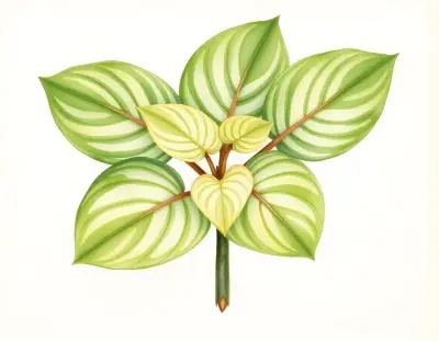 AI-generated watercolor illustration of Hosta 'Neutron Star' (not a photograph)