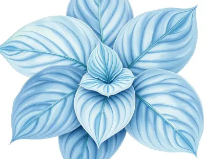 AI-generated watercolor illustration of Hosta 'Nifty Fifty' (not a photograph)