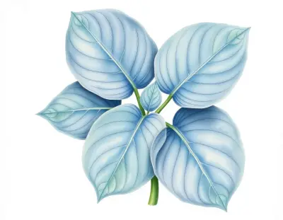AI-generated watercolor illustration of Hosta 'Night at the Opera' (not a photograph)