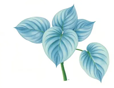 AI-generated watercolor illustration of Hosta 'Night Flight' (not a photograph)