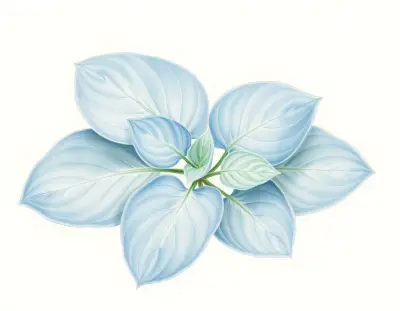 AI-generated watercolor illustration of Hosta 'Night Shades' (not a photograph)