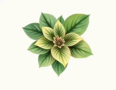 AI-generated watercolor illustration of Hosta 'Nippers' (not a photograph)