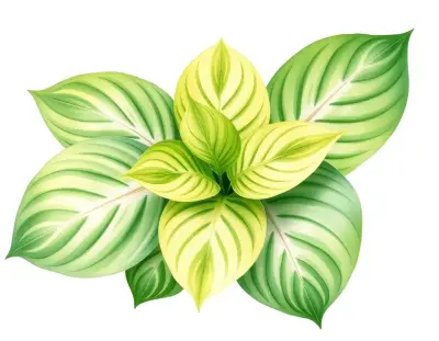 AI-generated watercolor illustration of Hosta 'Nokogiriyama' (not a photograph)