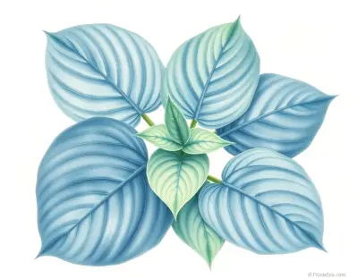 AI-generated watercolor illustration of Hosta 'Northern Star' (not a photograph)