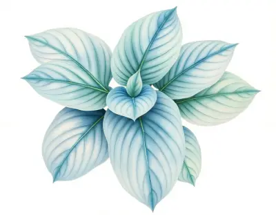 AI-generated watercolor illustration of Hosta 'Northland Queen' (not a photograph)
