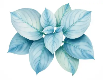 AI-generated watercolor illustration of Hosta 'NYPD Blue' (not a photograph)