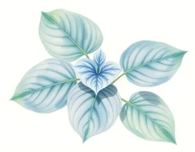 AI-generated watercolor illustration of Hosta 'Oasis' (not a photograph)
