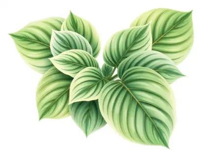 AI-generated watercolor illustration of Hosta 'Oberland Advanced Technology' (not a photograph)